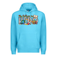 Ocean Blue My Daddy is my Hero Teacher Premium Hoodie - CowhideDigitalArt