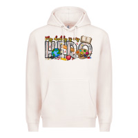 Pale Pink My Daddy is my Hero Teacher Premium Hoodie - CowhideDigitalArt