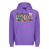 Purple My Daddy is my Hero Teacher Premium Hoodie - CowhideDigitalArt