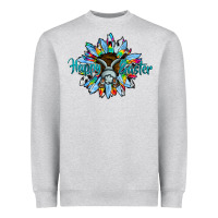 Heather Grey happy easter sunflower Heavyweight Sweatshirt - CowhideDigitalArt