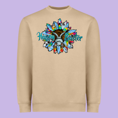 Happy Easter Sunflower Heavyweight Sweatshirt Designed By Cowhidedigitalart