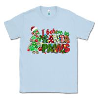 Dusty Blue i believe in santa paws Classic Tee - texasbilliewilder
