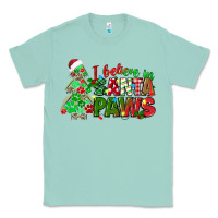 Seafoam i believe in santa paws Classic Tee - texasbilliewilder