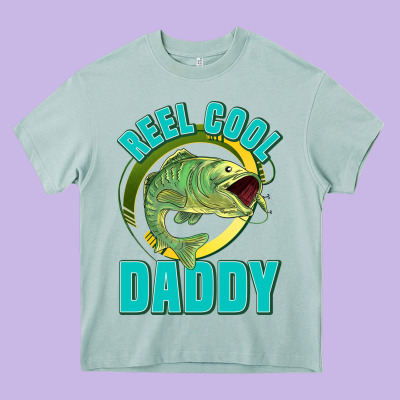 Reel Cool Daddy Heavy Core Tee Designed By Jasminsmagicworld