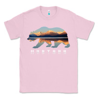 Bubblegum Pink Montana Bear with Glacier National Park Lake Image Souvenir Classic Tee - trangStudio