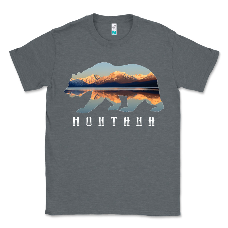 Montana Bear With Glacier National Park Lake Image Souvenir Classic Tee by trangStudio | Teevron