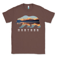 Chestnut Montana Bear with Glacier National Park Lake Image Souvenir Classic Tee - trangStudio