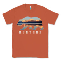 Copper Montana Bear with Glacier National Park Lake Image Souvenir Classic Tee - trangStudio