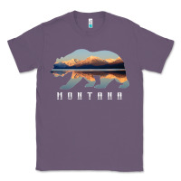 Lavender Montana Bear with Glacier National Park Lake Image Souvenir Classic Tee - trangStudio