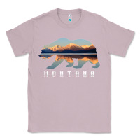 Lilac Montana Bear with Glacier National Park Lake Image Souvenir Classic Tee - trangStudio