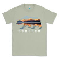 Matcha Montana Bear with Glacier National Park Lake Image Souvenir Classic Tee - trangStudio