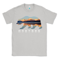 Moon Dust Montana Bear with Glacier National Park Lake Image Souvenir Classic Tee - trangStudio