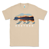 Mushroom Montana Bear with Glacier National Park Lake Image Souvenir Classic Tee - trangStudio