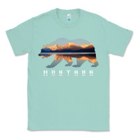 Seafoam Montana Bear with Glacier National Park Lake Image Souvenir Classic Tee - trangStudio