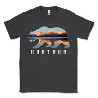 Smoke Montana Bear with Glacier National Park Lake Image Souvenir Classic Tee - trangStudio