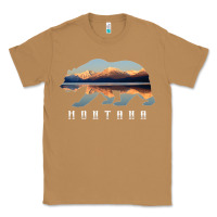 Toasted Coconut Montana Bear with Glacier National Park Lake Image Souvenir Classic Tee - trangStudio