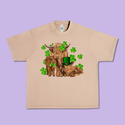 St Patrick's Day Cow Family Urban Heavy Tee Designed By Ranaportraitstore