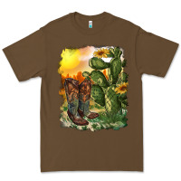 Cacao western boots with cactus and desert Premium Tee - RanaPortraitStore