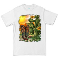 White western boots with cactus and desert Premium Tee - RanaPortraitStore