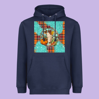 Fall Bull Skull Heavyweight Hoodie Designed By Barkaloodesign