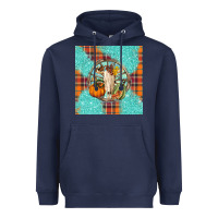 Navy fall bull skull Heavyweight Hoodie - BarkalooDesign