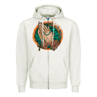 Oatmeal Heather god bless you Zipper Hoodie - RacoonDesign