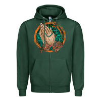 Sports Green god bless you Zipper Hoodie - RacoonDesign