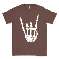 Chestnut halloween skeleton hand horns rock n roll music lover tank top Classic Tee - trangStudio