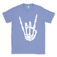 Colony Blue halloween skeleton hand horns rock n roll music lover tank top Classic Tee - trangStudio