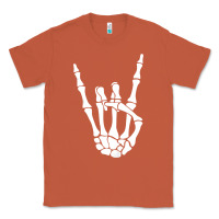 Copper halloween skeleton hand horns rock n roll music lover tank top Classic Tee - trangStudio