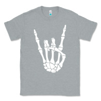 Heather Grey halloween skeleton hand horns rock n roll music lover tank top Classic Tee - trangStudio