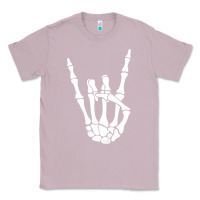 Lilac halloween skeleton hand horns rock n roll music lover tank top Classic Tee - trangStudio