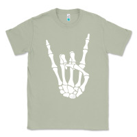 Matcha halloween skeleton hand horns rock n roll music lover tank top Classic Tee - trangStudio