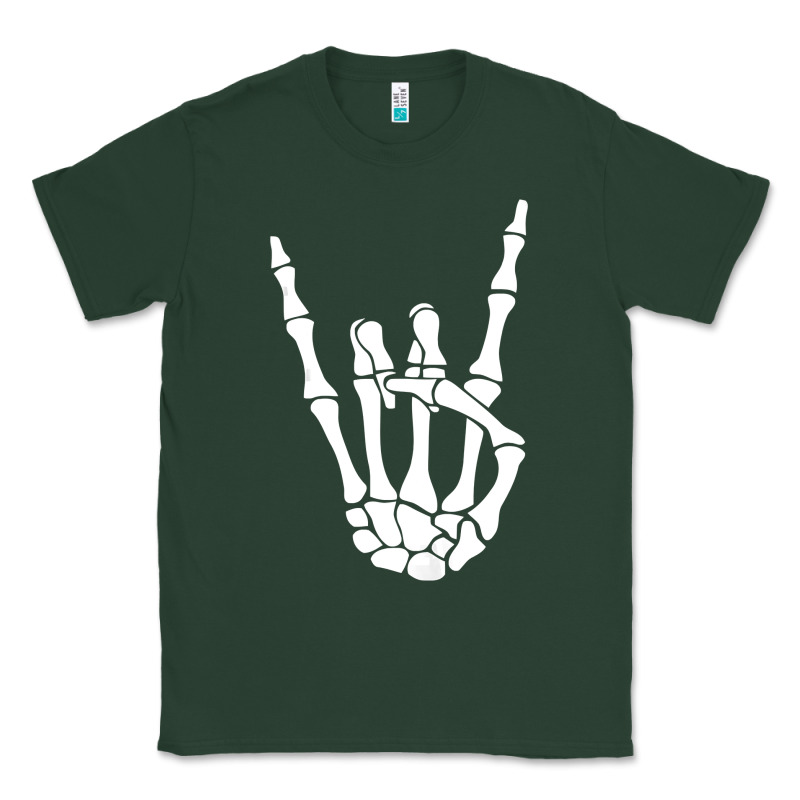 Halloween Skeleton Hand Horns Rock N Roll Music Lover Tank Top Classic Tee by trangStudio | Teevron