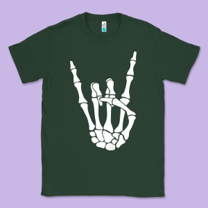 Halloween Skeleton Hand Horns Rock N Roll Music Lover Tank Top Classic Tee Designed By Trangstudio