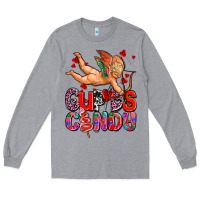 Heather Grey cupids candy olivia Long Sleeve Tee - OliviaCreatesArt