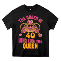 Black the queen is 40 long live the queen Heavy Core Tee - Jasminsmagicworld