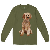 Army Green cockapoo Long Sleeve Tee - RanaPortraitStore