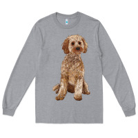 Heather Grey cockapoo Long Sleeve Tee - RanaPortraitStore