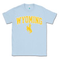 Dusty Blue Kids Wyoming Cowboys Apparel Fan Favorite Brown Arch Classic Tee - trangStudio