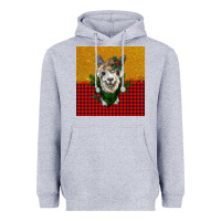 Heather Grey christmas alpacas Heavyweight Hoodie - BarkalooDesign
