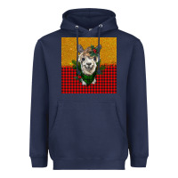 Navy christmas alpacas Heavyweight Hoodie - BarkalooDesign