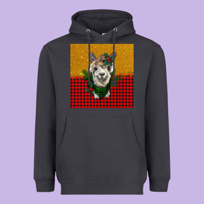 Christmas Alpacas Heavyweight Hoodie Designed By Barkaloodesign
