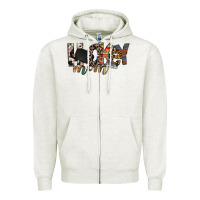 Oatmeal Heather hockey mom Zipper Hoodie - RacoonDesign