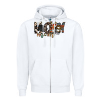 White hockey mom Zipper Hoodie - RacoonDesign