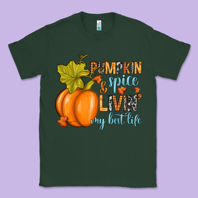 Pumpkin Spice And Livin' My Best Life Classic Tee Designed By Ranaportraitstore