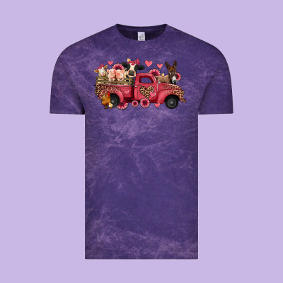 Valentines Day Leopard Farm Animals Truck Vintage Tee Designed By Jasminsmagicworld