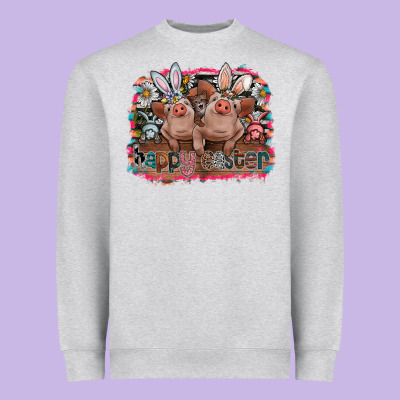 Happy Easter Heavyweight Sweatshirt Designed By Cowhidedigitalart