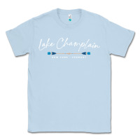 Dusty Blue Lake Champlain Oars Graphic Classic Tee - trangStudio