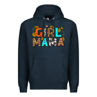 Navy girl mama Premium Hoodie - LillyAllenDesigns